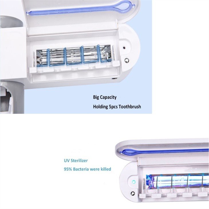 Držalo za sanitizator zobne ščetke z razpršilnikom zobne paste