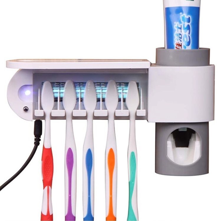 Držalo za sanitizator zobne ščetke z razpršilnikom zobne paste