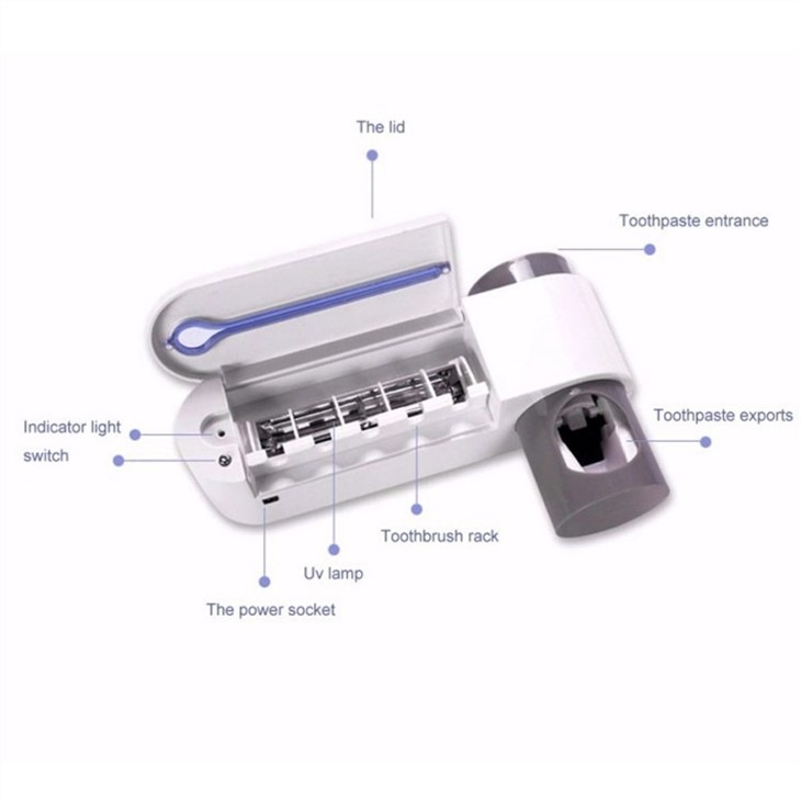 Držalo za sanitizator zobne ščetke z razpršilnikom zobne paste